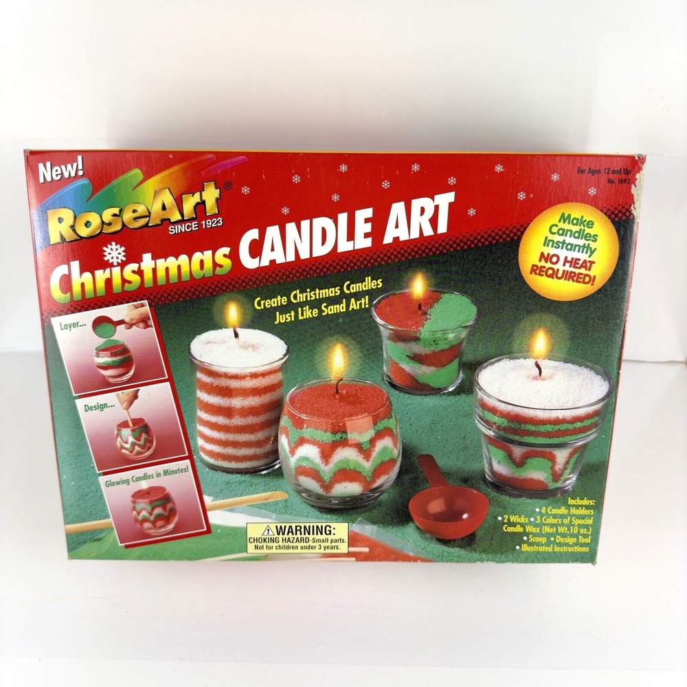 Vintage RoseArt Christmas Candle Making Kit 1996 USA Sealed NOS 90s DIY Arts